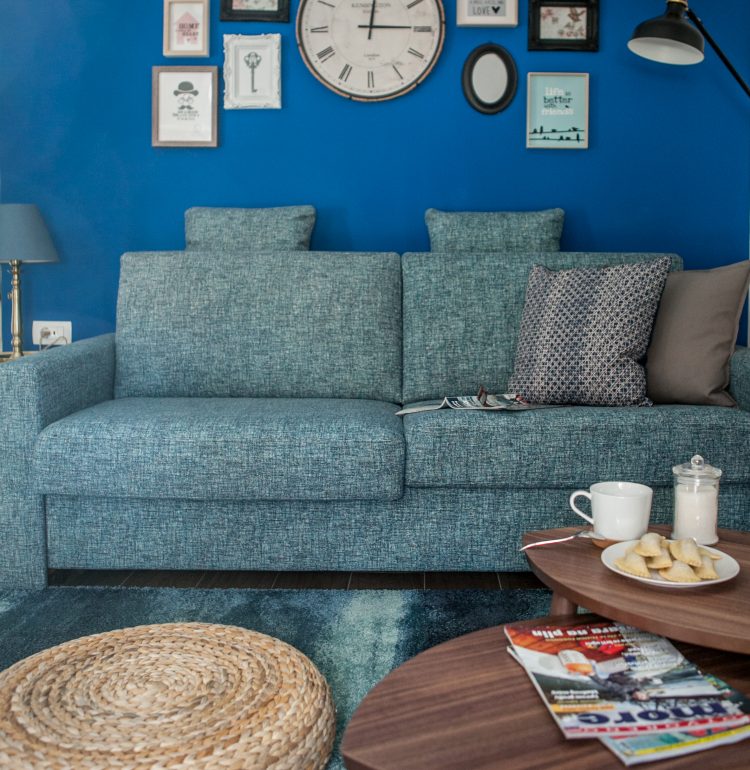 Living room in Vivid flat with lofted bedroom